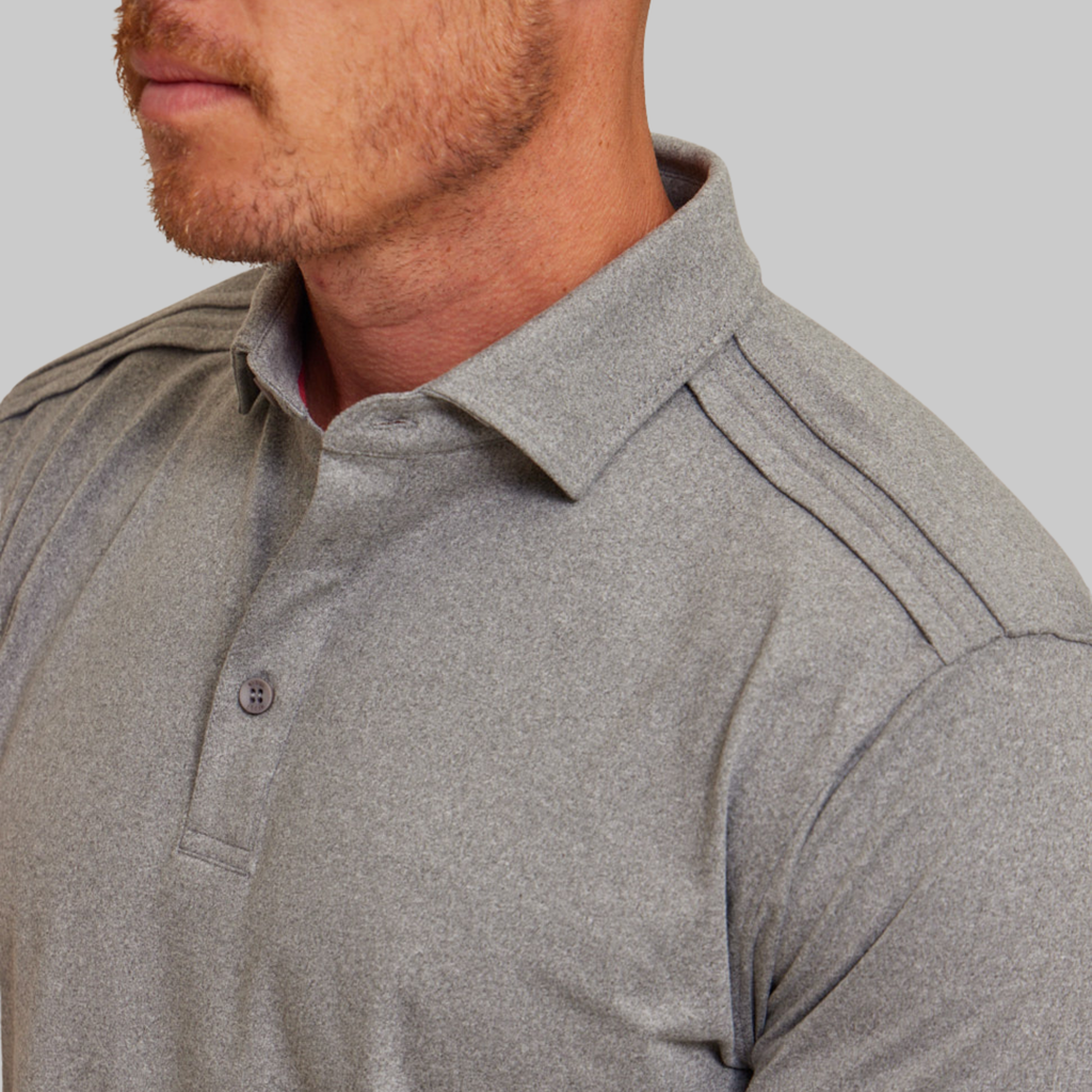 The Voyager - Performance LS Polo - Light Grey Heather