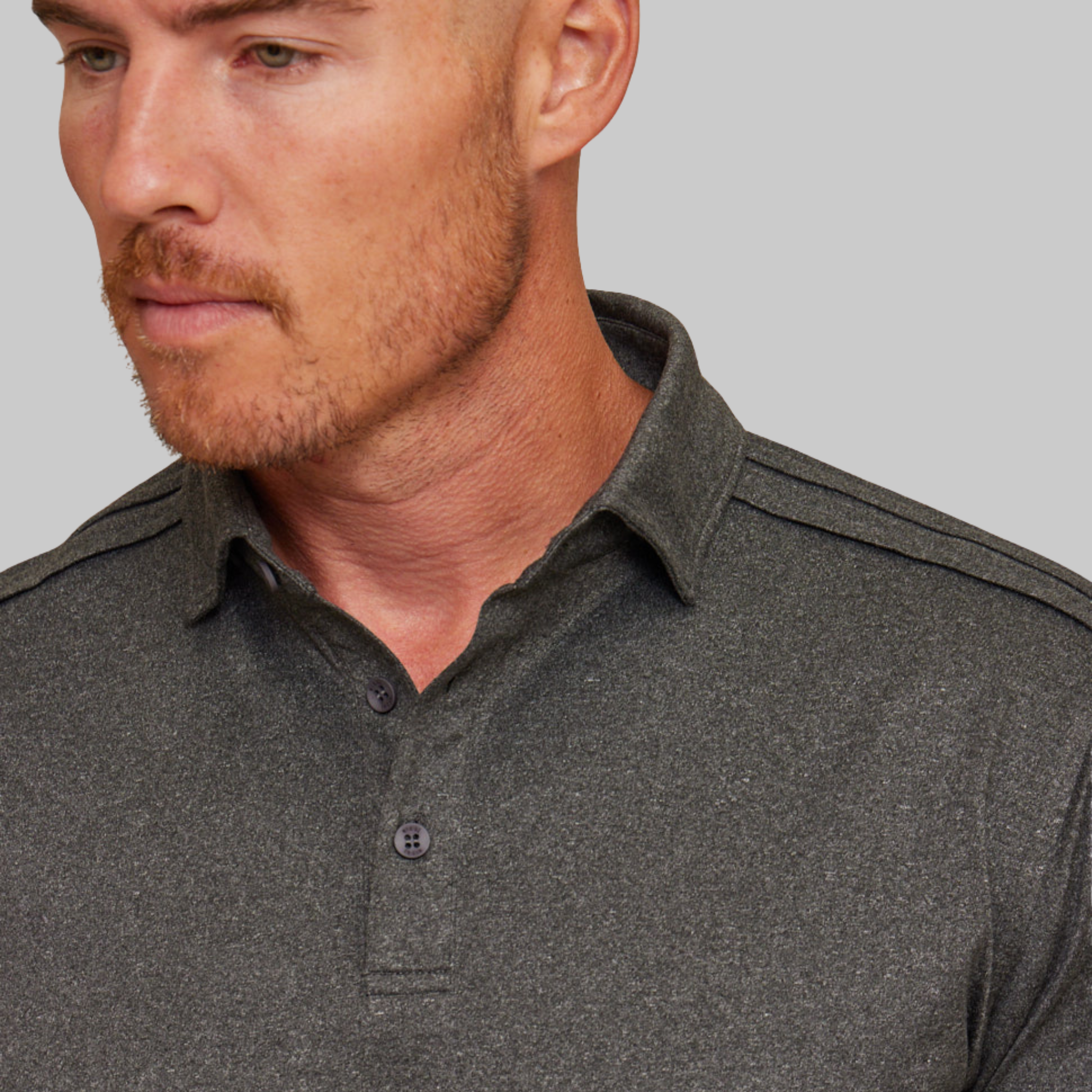 The Voyager - Performance LS Polo - Onyx Heather
