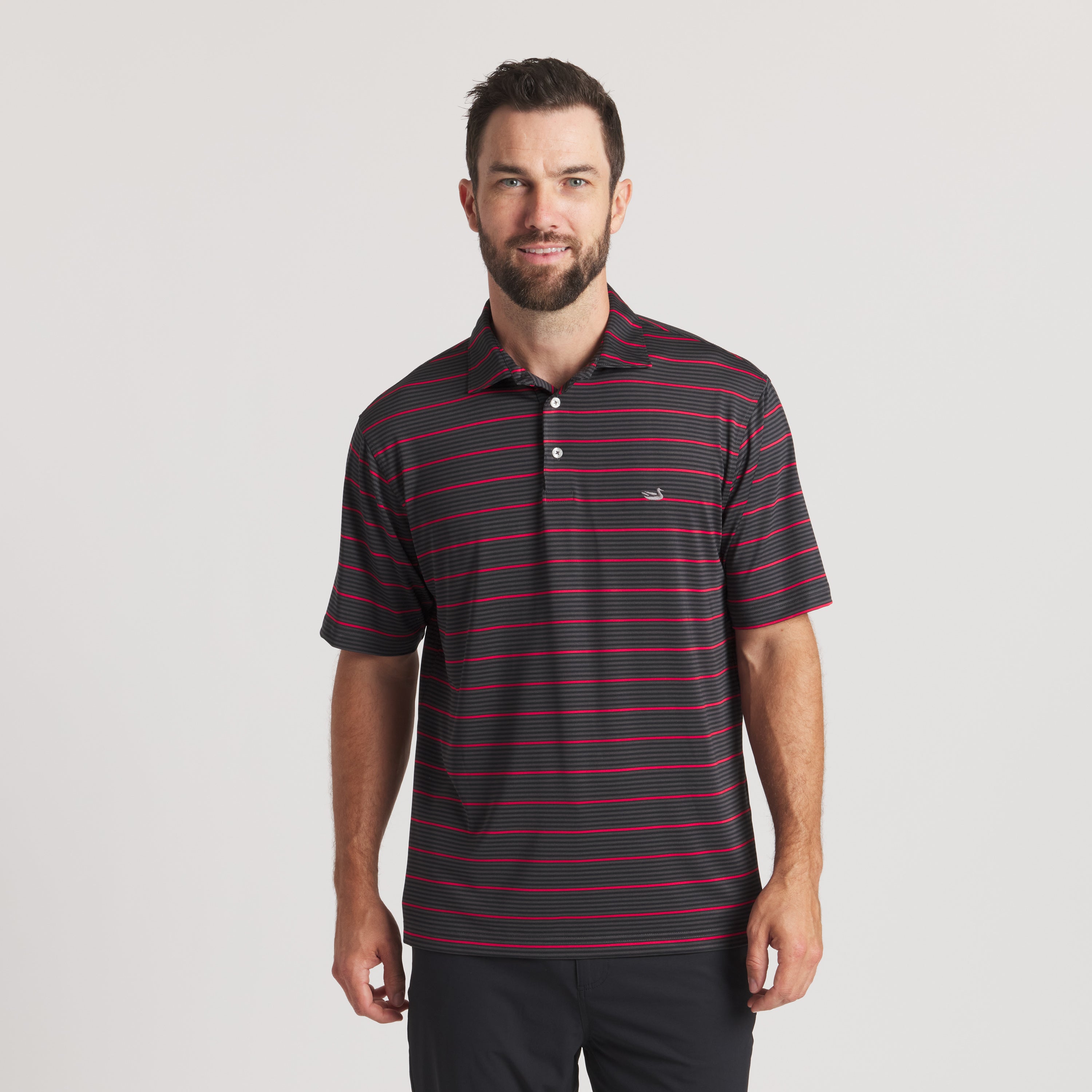 Gridiron Stripe Performance Polo