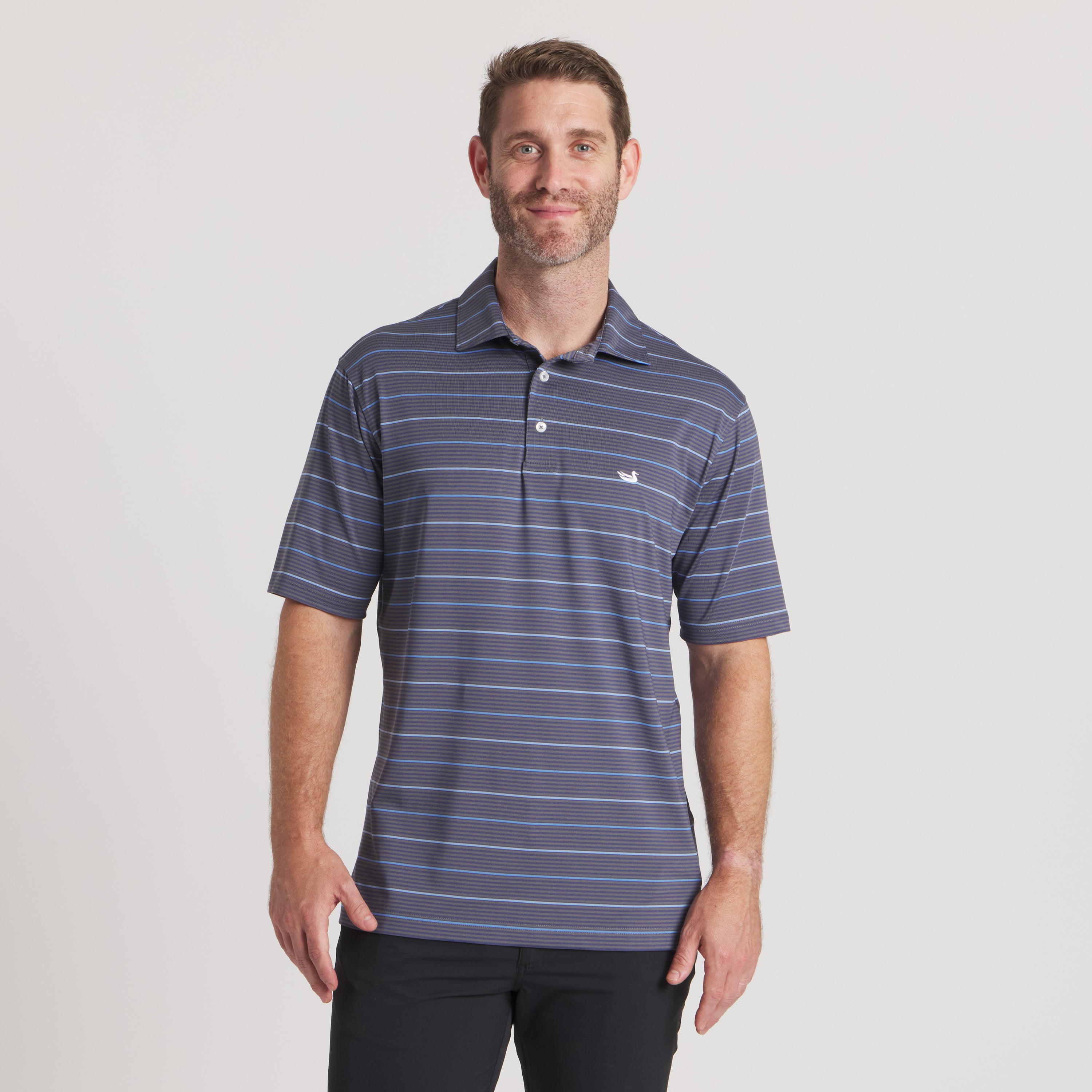 Gridiron Stripe Performance Polo