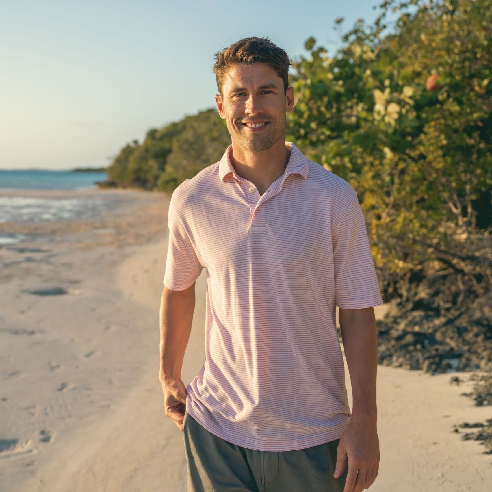 MarshLUX Mangrove Stripe Pique Polo
