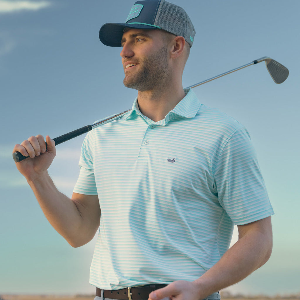 Bermuda Performance Polo - Domingo Stripe