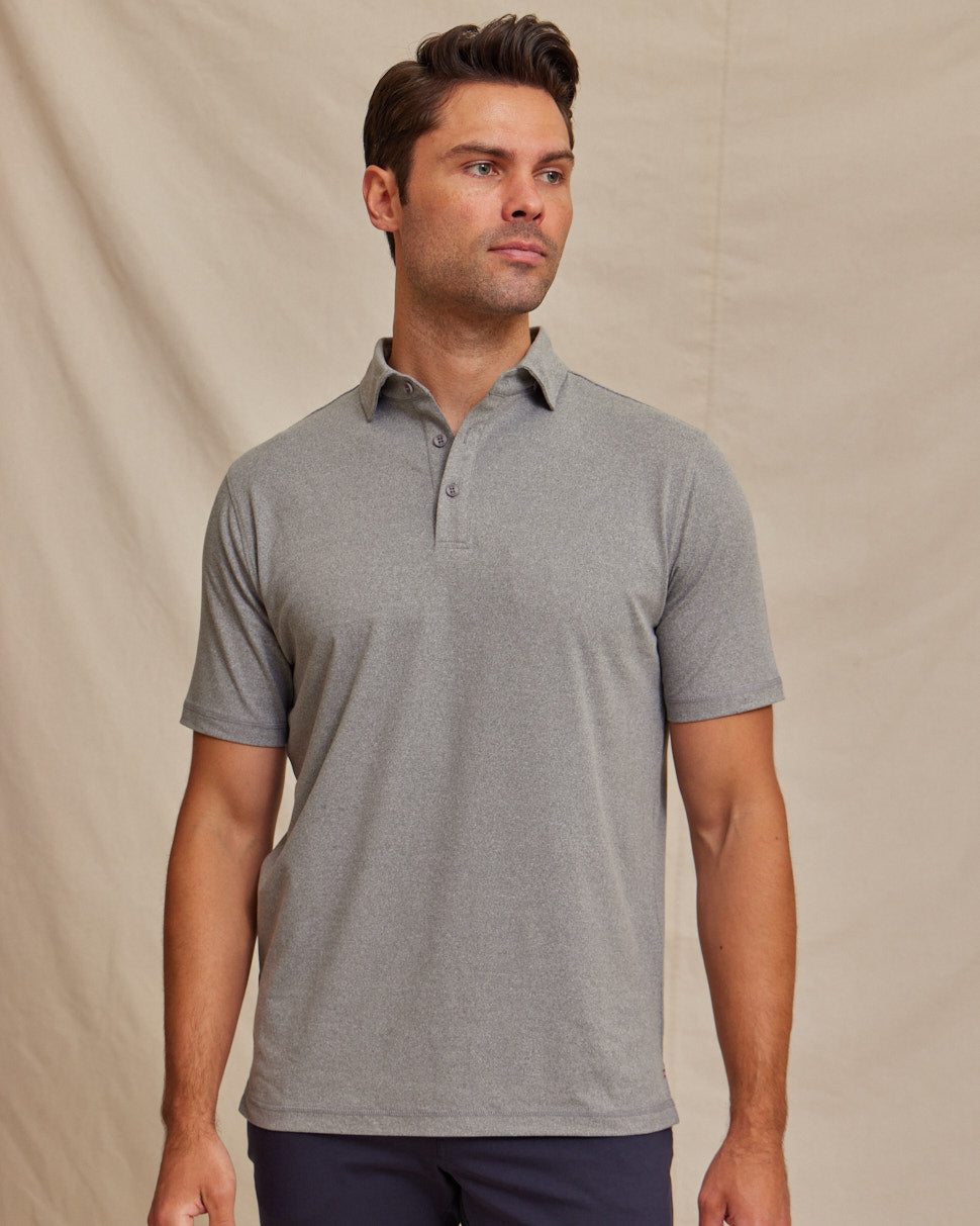 The Voyager - Performance SS Polo - Light Grey Heather