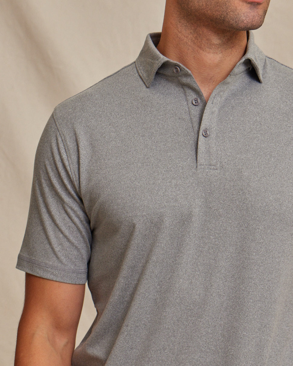 The Voyager - Performance SS Polo - Light Grey Heather