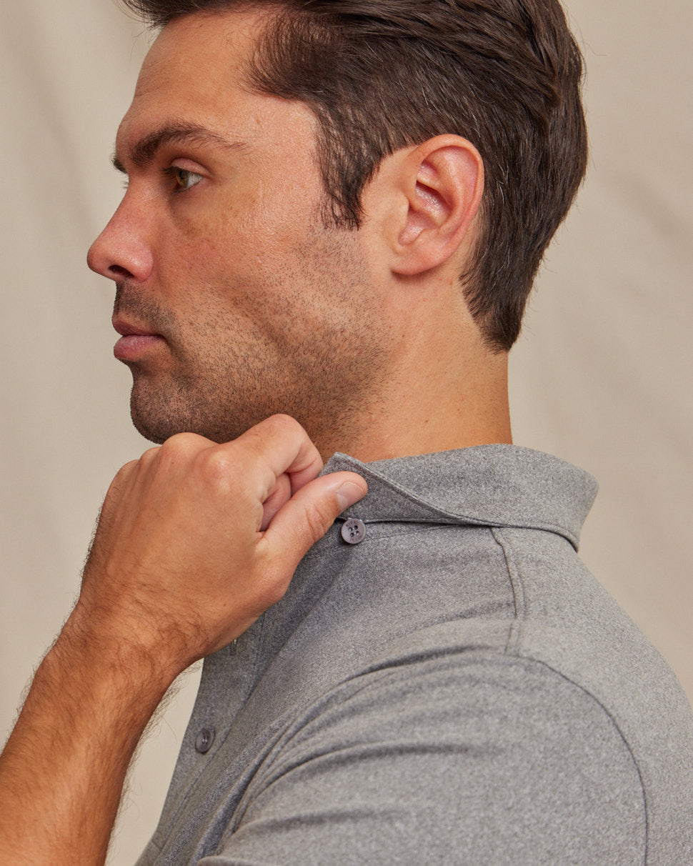 The Voyager - Performance SS Polo - Light Grey Heather