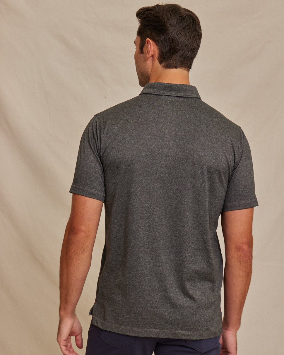 The Voyager - Performance SS Polo - Onyx Heather