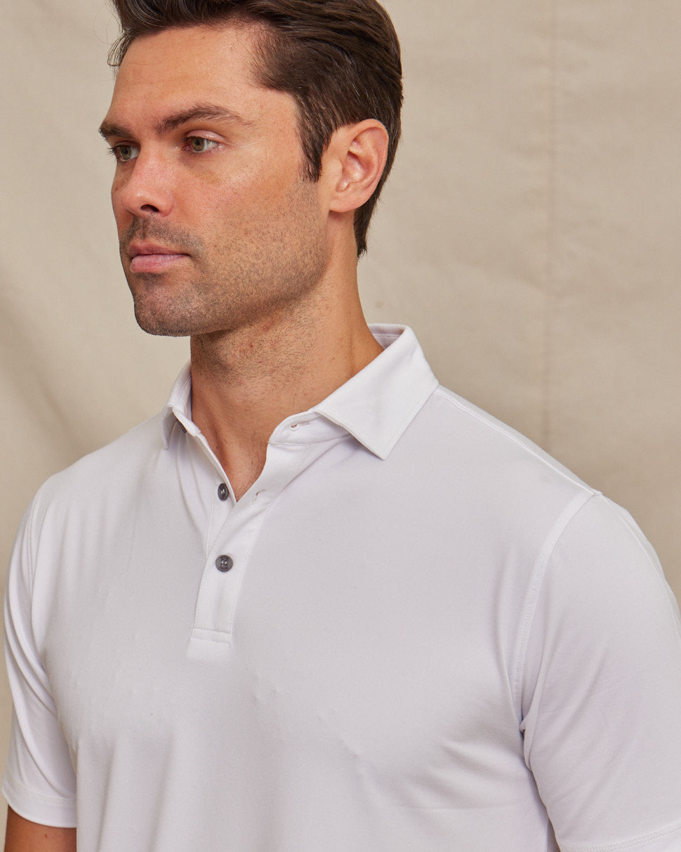 The Voyager - Performance SS Polo - White