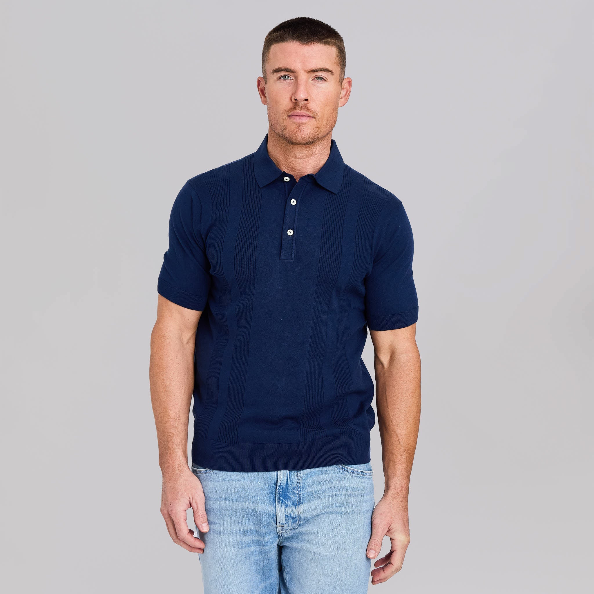 The Sergio - Cotton/Silk Polo - Navy