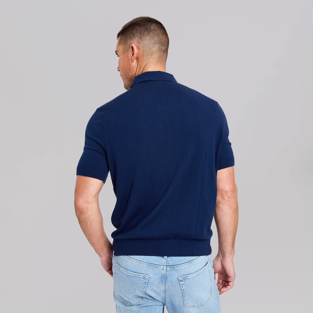 The Sergio - Cotton/Silk Polo - Navy