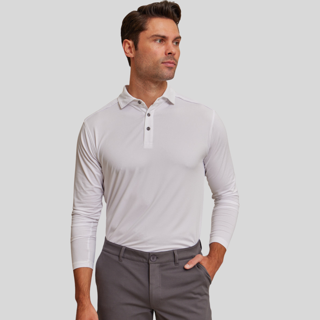 The Voyager - Performance LS Polo - White