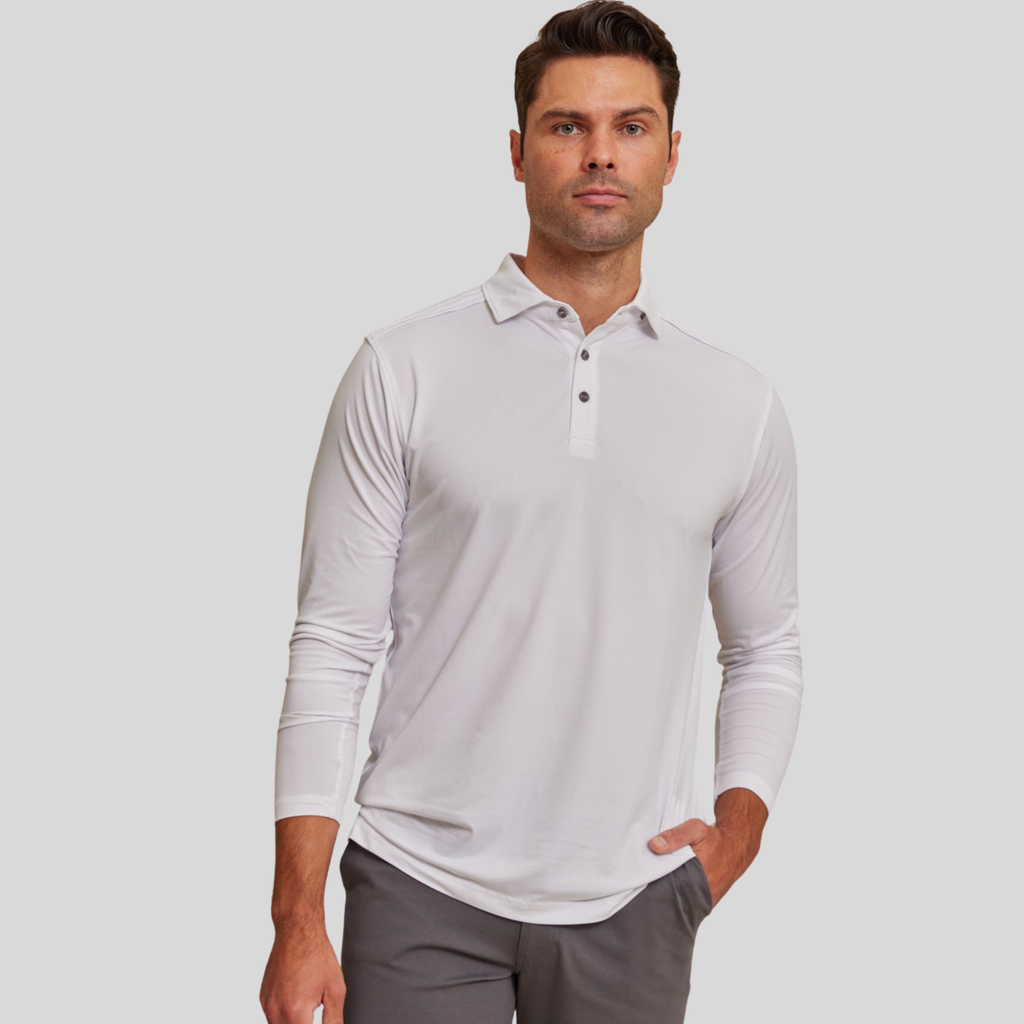The Voyager - Performance LS Polo - White