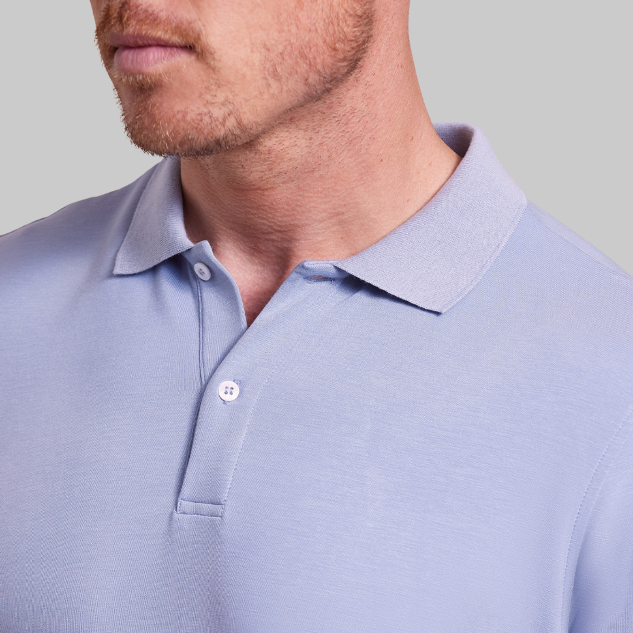 The Holden - Sand Washed Double Knit SS Polo - Sky Blue
