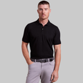 The Holden - Sand Washed Double Knit SS Polo - Black