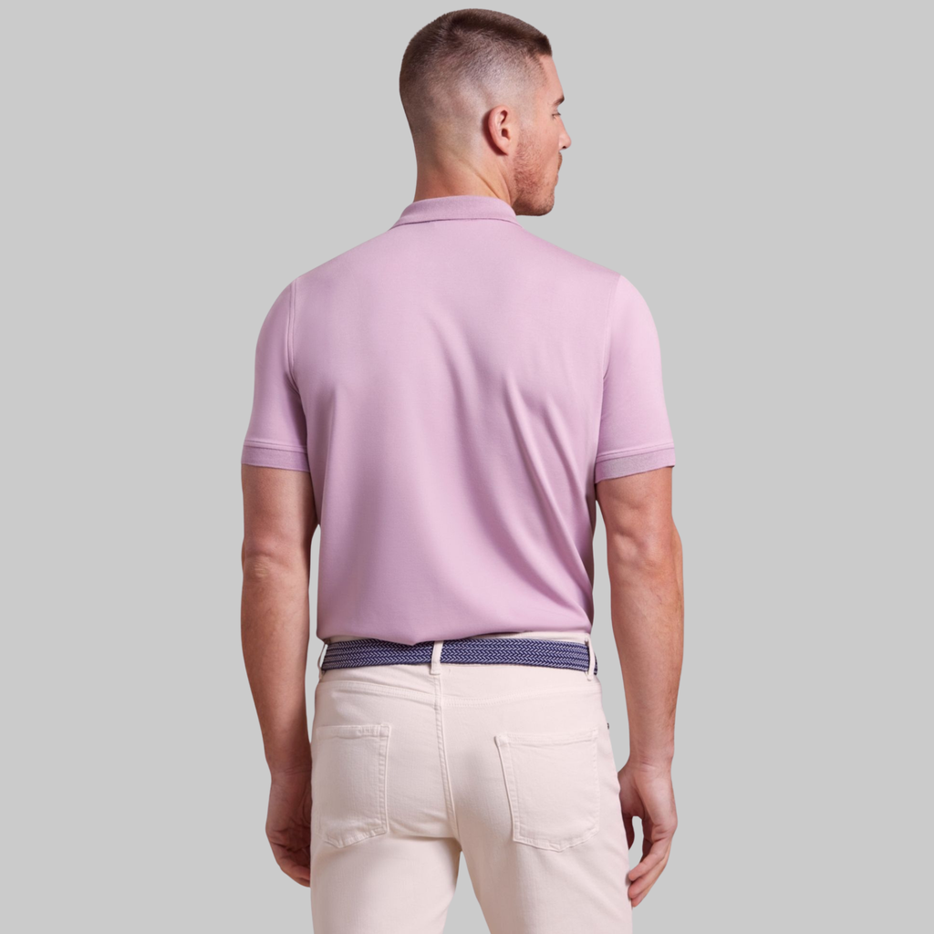 The Holden - Sand Washed Double Knit SS Polo - Lilac