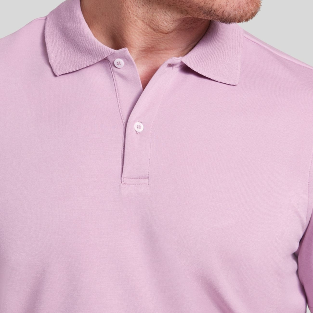 The Holden - Sand Washed Double Knit SS Polo - Lilac