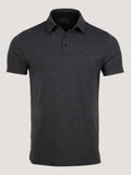 Black + Charcoal Striped Performance Polo